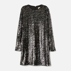Акція на Сукня вечірня міді жіноча H&M 0682758_срібн. паєтки_02 34 Чорне від Rozetka