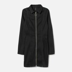 Акція на Сукня-сорочка коротка жіноча H&M 0709332_02 36 Чорна від Rozetka