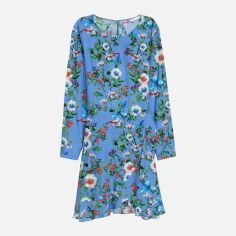 Акція на Сукня коротка літня жіноча H&M 0538860_квіти_03 32 Блакитна від Rozetka