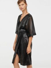 Акція на Сукня міді літня жіноча H&M 0682334_чорн.паєт 32 Чорна від Rozetka