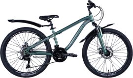 Акция на Велосипед Discovery Flint AM DD ST 24" 13" 2024 Зелено-сріблястий (OPS-DIS-24-332) + Велосипедні шкарпетки в подарунок от Rozetka