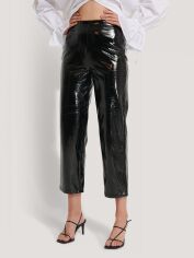 Акція на Штани зі штучної шкіри жіночі NA-KD 1454-000249-0002 36 Чорні від Rozetka