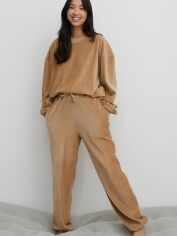 Акція на Піжамні штани жіночі великого розміру NA-KD 1711-000054-0005 2XL Бежеві від Rozetka
