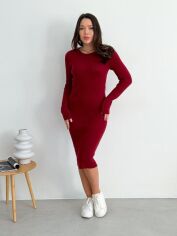 Акція на Сукня в'язана міді осіння жіноча ARTKNIT Verity L Бордо від Rozetka