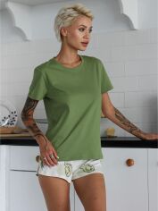Акція на Піжама (футболка + шорти) жіноча бавовняна leinle Pineapple 1553 L Зелений/Білий від Rozetka