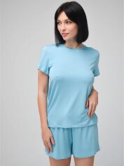 Акция на Піжама (футболка + шорти) жіноча Leinle Josephine 1135 M Блакитна от Rozetka
