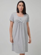 Акция на Нічна сорочка жіноча бавовняна великих розмірів Roksana Mother 1167 XL Сіра от Rozetka