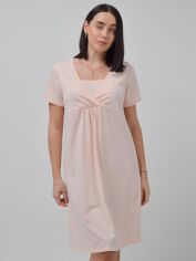 Акція на Нічна сорочка жіноча бавовняна великих розмірів Roksana Mother 1167 XL Світло-рожева від Rozetka