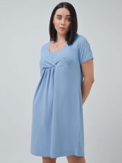 Акція на Нічна сорочка жіноча бавовняна великих розмірів Roksana Mother 1167 XL Блакитна від Rozetka