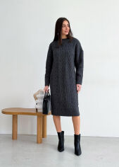 Акція на Платье Оливия oversize Art Knit графит ONE SIZE від Podushka