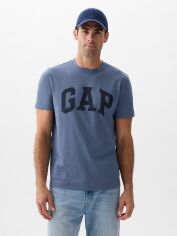 Акция на Футболка бавовняна довга чоловіча GAP 856659-02 S Cиня от Rozetka