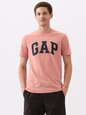 Акція на Футболка бавовняна довга чоловіча GAP 856659-07 XL Світло-Розовая від Rozetka