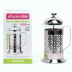 Акция на Френч-пресс для чая и кофе 1000мл Kamille 0773XL от Podushka