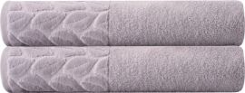 Акция на Набір 2 махрові рушники Soho банні 90х150 см Leaves Gray (90*150 Leaves Gr 2 шт) от Rozetka