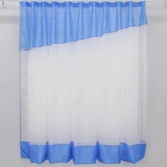 Акция на Кухонна фіранка VR-Textil Блакитна з білим 170х280 см (50-785) от Rozetka