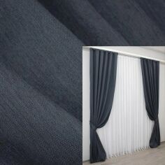 Акція на Комплект штор VR-Textil з тканини Avrora Туреччина Колір сіро-синій 1.5х2.9м х 2 шт (30-946T) від Rozetka