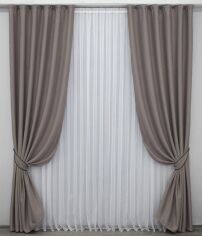 Акція на Комплект штор VR-Textil блекаут Bagema Rvs №1242ш Какао 150х270 см 2 шт (33-0063) від Rozetka