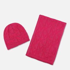 Акція на Шапка + шарф жіночий Michael Kors 89300768 One size Рожевий від Rozetka