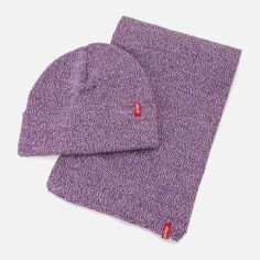 Акція на Комплект (шапка + шарф) чоловічий Levi's 795948349 One Size Бузковий від Rozetka