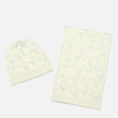 Акция на Шапка + шарф жіночий Michael Kors 475211160 One size Білий от Rozetka