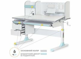 Акция на Дитячий стіл Mealux Hamilton Multicolor Bl з полицею (BD-680 W/G MC+BL з полицею) от Y.UA