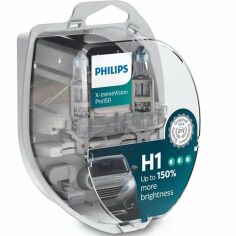 Акция на Лампа Philips галогеновая 12V H1 55W P14.5S X-Treme Vision Pro150 (2шт) (PS_12258_XVP_S2) от MOYO