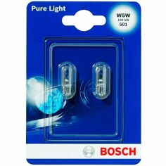 Акция на Лампа Bosch накаливания 12V W5W W2,1x9.5D Pure Light (2шт) (BO_1987301026) от MOYO