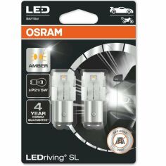 Акція на Лампа Osram светодиодная 12V P21/5W Led 1.3W Bay15D Ledriving Sl (2шт) (OS_7528D_YP-02B) від MOYO