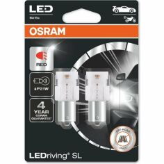 Акция на Лампа Osram светодиодная 12V P21W Led 1.4W Ba15S Ledriving Sl Красный (2шт) (OS_7506_DRP-02B) от MOYO