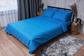 Акція на Комплект постільної білизни Moon&Star Бязь Gold Люкс Sapphire King Size 220x240 см наволочки 2х70х70 см (MS-820001670) від Rozetka