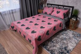 Акція на Комплект постільної білизни Moon&Star Бязь Gold Люкс Love King Size 220x240 см наволочки 2х50х70 см (MS-820002754) від Rozetka