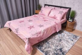 Акція на Комплект постільної білизни MoonStar King Size 220x240 наволочки 4х50х70 Alpha Pink Бязь Gold Люкс (MS-820002651) від Rozetka