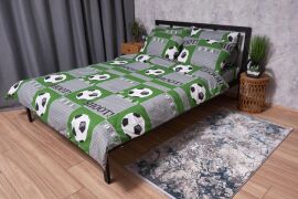 Акція на Комплект постільної білизни Moon&Star Бязь Gold Люкс Football King Size 220x240 см наволочки 2х50х70 см (MS-820002019) від Rozetka