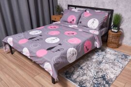 Акція на Комплект постільної білизни Moon&Star Бязь Gold Люкс Mauve Cats Полуторний 143х210 см наволочки 2х40х60 см (MS-820002628) від Rozetka