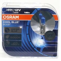 Акція на Лампа Osram галогеновая 12V H1 80W P14.5S Cool Blue Boost +50%, Duobox (2шт) (OS_62150_CBB-HCB) від MOYO