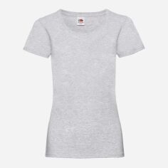 Акція на Футболка жіноча Fruit of the Loom Valueweight Ladies 061372094 L Сіра меланж від Rozetka