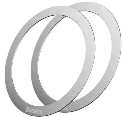 Акція на Пластина для MagSafe Baseus Halo Series Magnetic Metal Ring (2pcs) Silver (PCCH000012) від Stylus