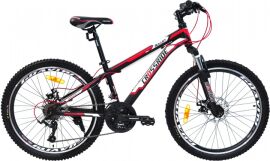 Акция на Велосипед Crossride Bullet 24" 13" 2023 Чорно-червоний (0262-130-3) + Велосипедні шкарпетки в подарунок от Rozetka