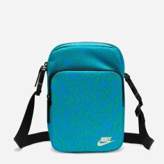 Акция на Спортивна сумка планшет через плече тканина Nike BRSLA BKPK - BOXY FN0884-406 Синя/Зелена/Молочна от Rozetka