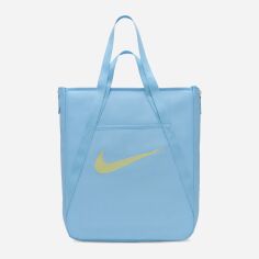 Акція на Спортивна сумка жіноча шоппер тканинна Nike BRLA S DUFF-9.5 CT AOP SP24 DR7217-407 Блакитна/Світло-срібляста від Rozetka