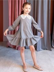 Акция на Дитяча сукня для дівчинки Ласточка 23_1000 116 см Сіра от Rozetka