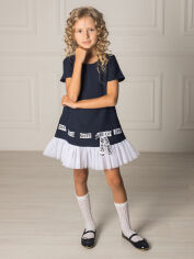 Акция на Дитяче літнє фатинове плаття для дівчинки Ластівка 23_1012 128 см Синє от Rozetka