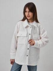Акція на Дитяча демісезонна куртка-сорочка для дівчинки Tair kids ПЛ 108-ПЛ 106 134 см Молочна від Rozetka