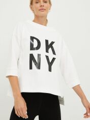 Акция на Топ жіночий DKNY 3/4 Slv Pop Over DP9T7103-WHB S Білий/Чорний от Rozetka