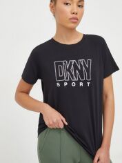 Акция на Футболка жіноча DKNY Rhinestone Outline S DP3T9768-BLK XS Чорна от Rozetka