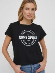 Акція на Футболка коротка жіноча DKNY Metallic Athletic Me DP3T9563-BLK M Чорна від Rozetka