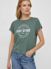 Акція на Футболка коротка жіноча DKNY Metallic Athletic Me DP3T9563-FW7 M Зелена від Rozetka