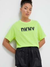 Акция на Футболка жіноча DKNY Fade Away Logo Relax DP3T9626-ZST M Салатова от Rozetka