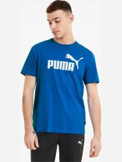 Акция на Футболка довга чоловіча Puma Ess Logo Tee 58666658 3XL Синя от Rozetka