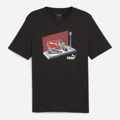 Акція на Футболка бавовняна довга чоловіча Puma Graphics 68017501 L Чорна з принтом від Rozetka